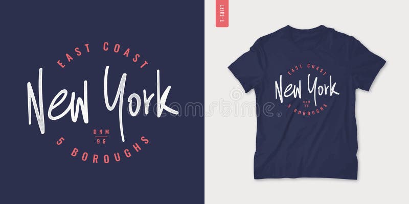 New York letter graphic mens t-shirt design, print, vector illustration