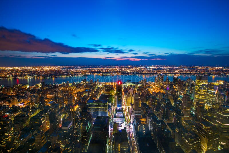 New York Manhattan at Night Stock Photo - Image of architecture ...