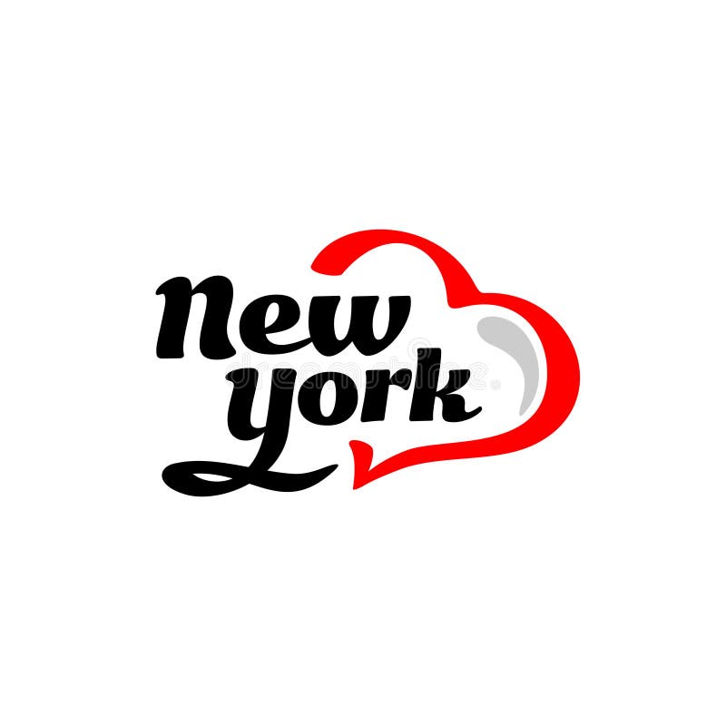 New York met hartembleem Zwarte en rood royalty-vrije illustratie New York met hartembleem Zwarte en rood royalty-vrije illustratie