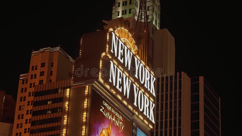 New York New York Hotel and Casino at night - USA 2017