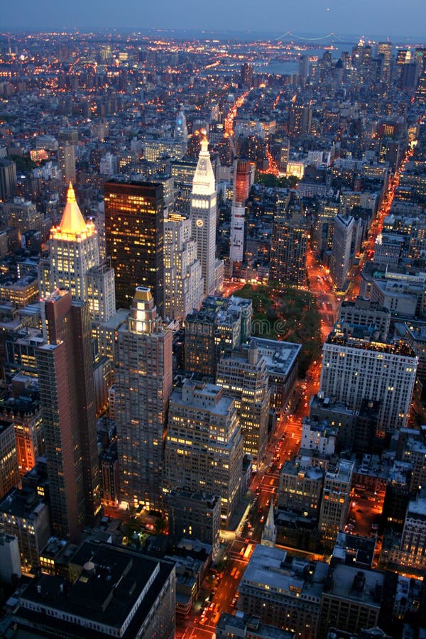 Nočný výhľad na new york.