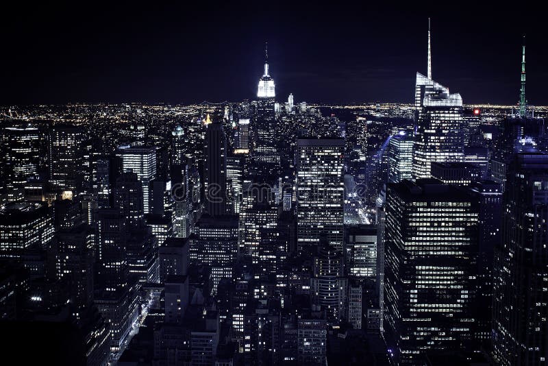 New York night city view