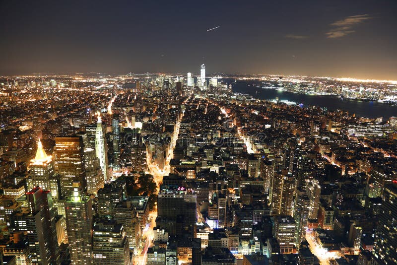 New York at night stock photo. Image of streets, night - 42373878