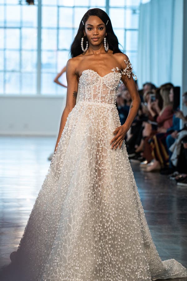 A Model Walks the Runway during the Berta Bridal Spring 2020 Fashion ...