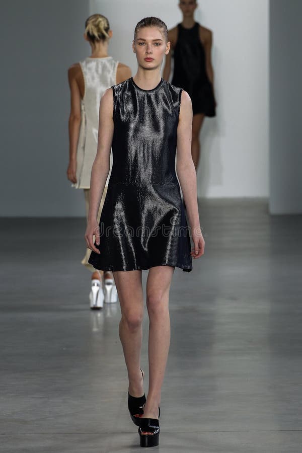 New York Ny September 11 Model Sina Walks Runway Calvin Klein ...