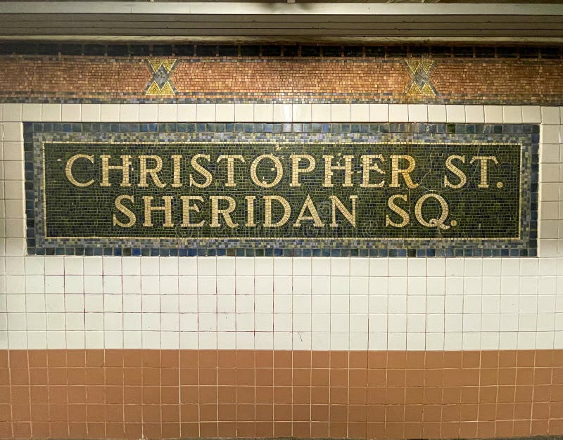 The Colorful Ceramic Tile Mosaic Sign Of The Christopher Street the-colorful-ceramic-tile-mosaic-sign-of-the-christopher-street