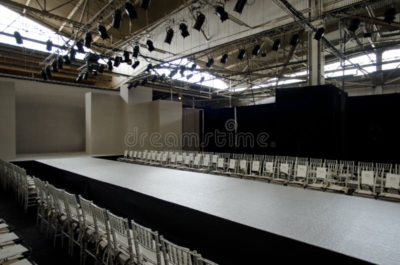 NEW YORK- OCTOBER 16: Empty runway for Claire Pettibone bridal show for Fall 2013 during NY Bridal Fashion Week