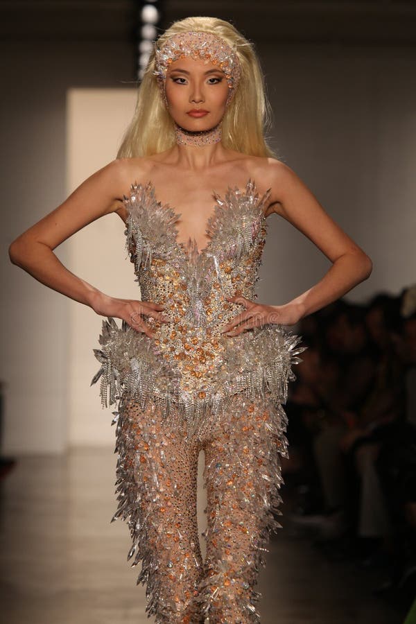 NEW YORK- SEPTEMBER 11: Model walks runway at the Blonds Collection for Spring/ Summer 2013