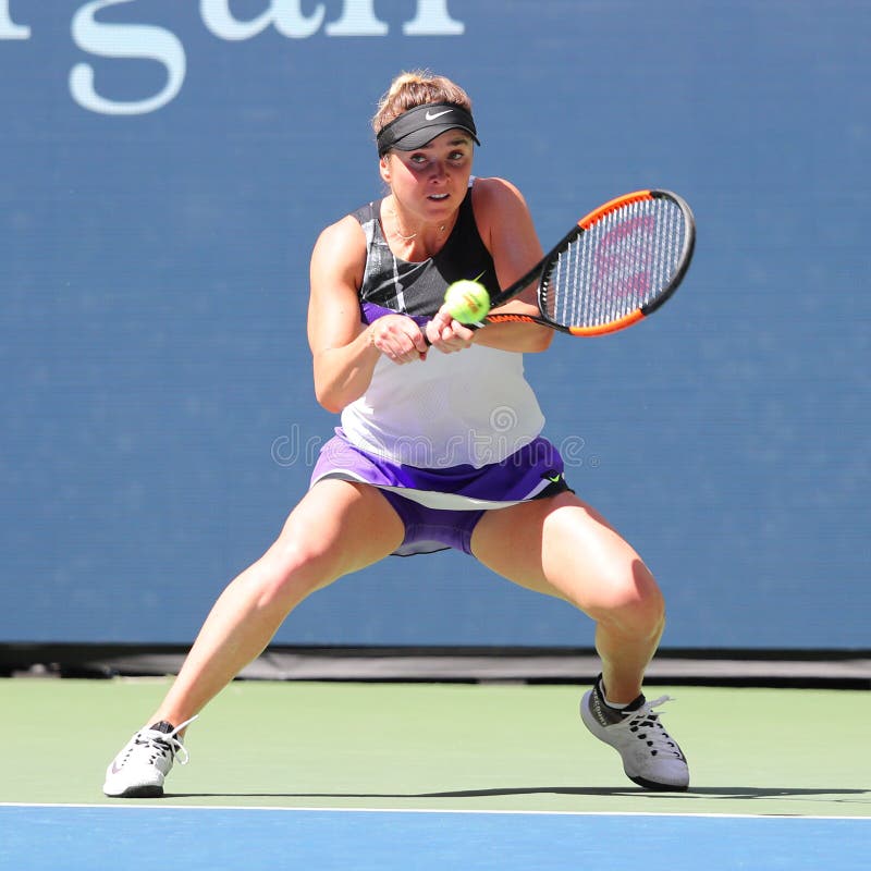 Professional Tennis Player Dayana Yastremska of Ukraine in Action ...