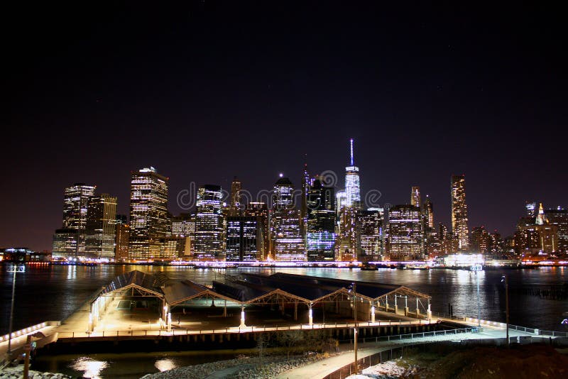 New York Skyline at Night. Manhattan stock images New York Skyline at Night. Manhattan stock images