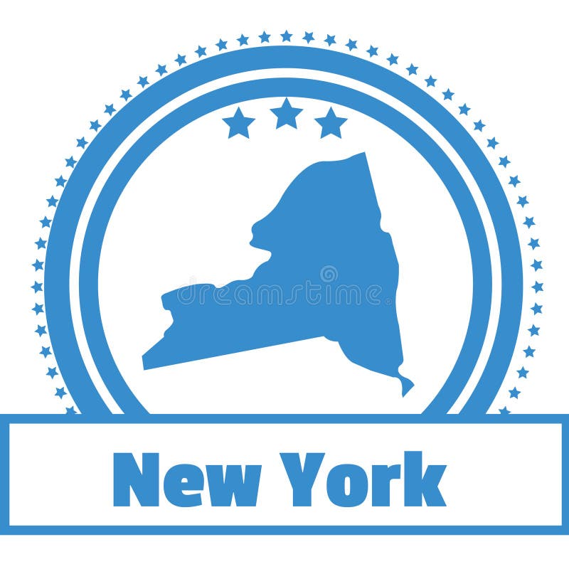 New York State Map Label. Vector Illustration Decorative Design Stock ...