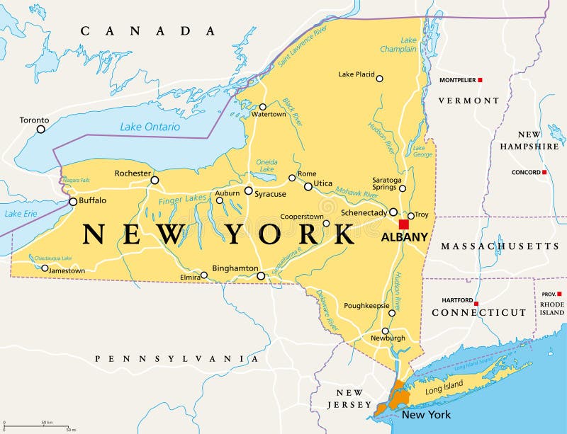 New york stato nys mappa politica