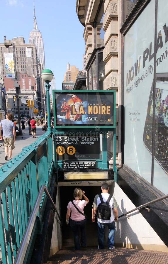 New York Subway entrance royalty free stock image