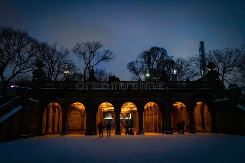 Winter at Bethesda Terrace in Central Park New York City Stock Photo - Alamy