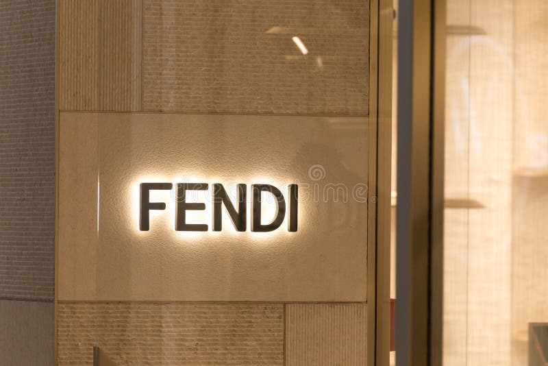 NEW YORK, USA - 17 MAY, 2019: Fendi Logo at the Entrance To a Fendi ...