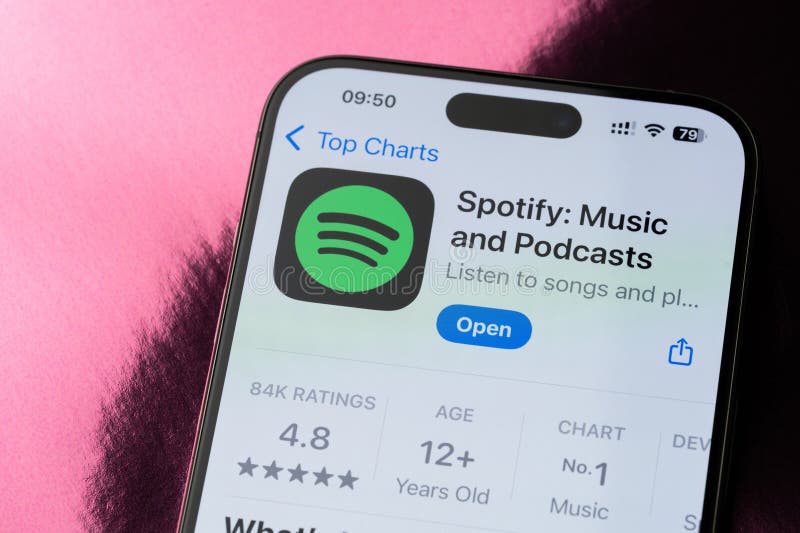 Spotify mobile application ranking royalty free stock photography