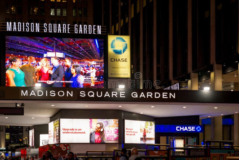 Main Entrance Of The Famous Madison Square Garden In New York