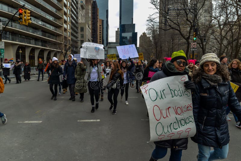 Women`s March 2019 - New York City royalty free stock photo Women`s March 2019 - New York City royalty free stock photo