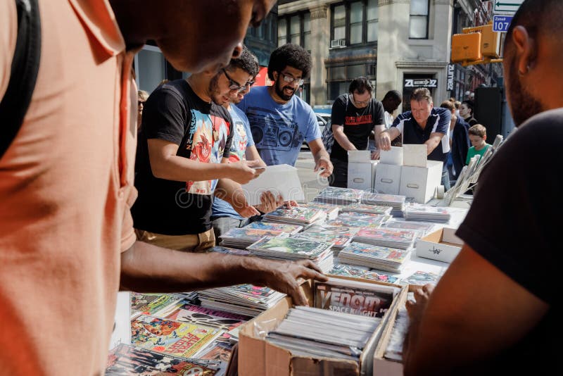 Street sale of comics in Manhattan in New York City