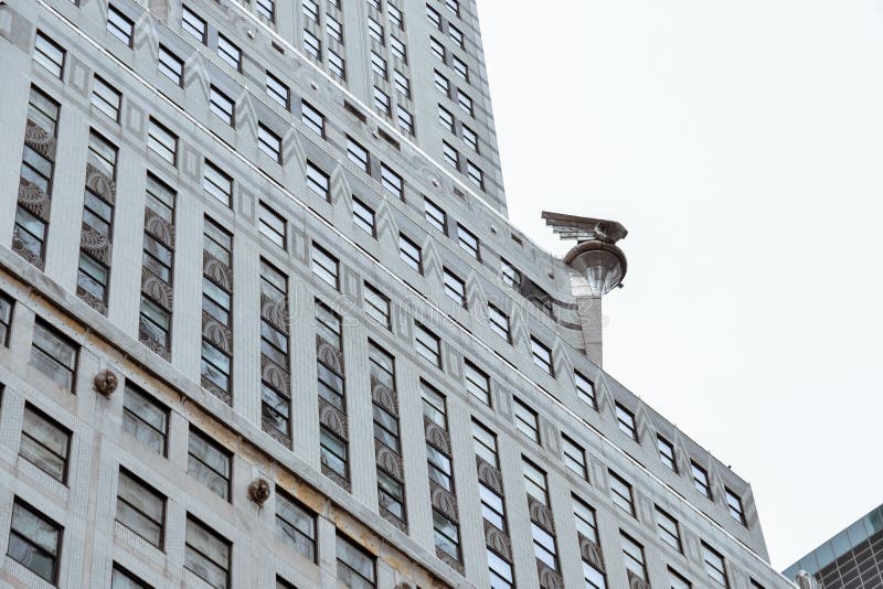 New York, USA, September 2, 2017: Exterior detail of Chrysler building in New York. Was built in 1931 and was the world`s tallest