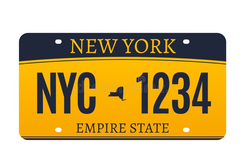 New York licence plate. American metal vehicle registration. New York licence plate. American metal vehicle registration.