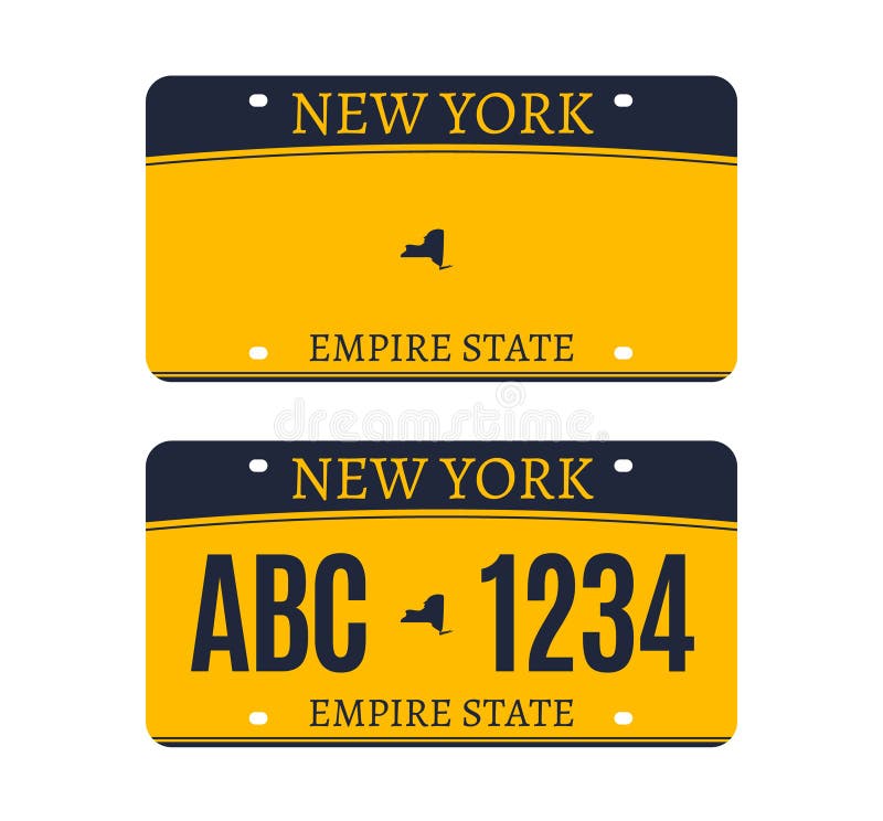 New Yorker Yorklizenzplatte. Amerikanische Metallzulassung für Fahrzeuge stock abbildung