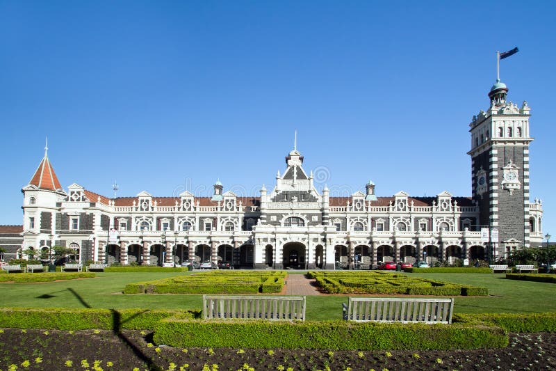 New zealand, dunedin, railway station stock photos