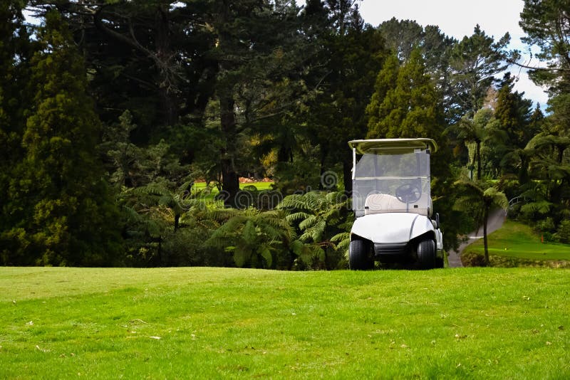 New Zealand Golf Course with Golf Kart Stock Image Image of outdoor