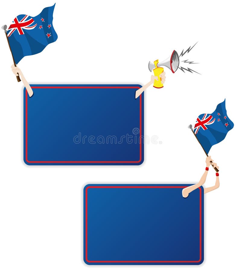 New Zealand Sport Message Frame with Flag. Stock Vector Illustration