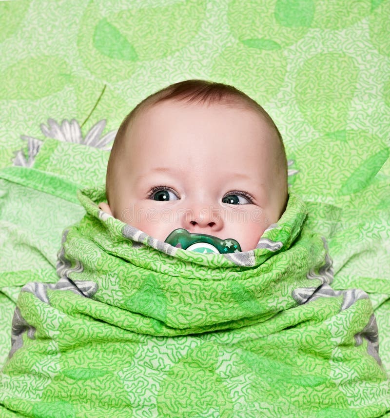 Newborn baby in a blanket stock photo. Image of baby 57422930