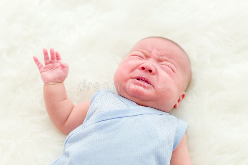 Crying baby stock photo. Image of face, compassion, newborn 255876