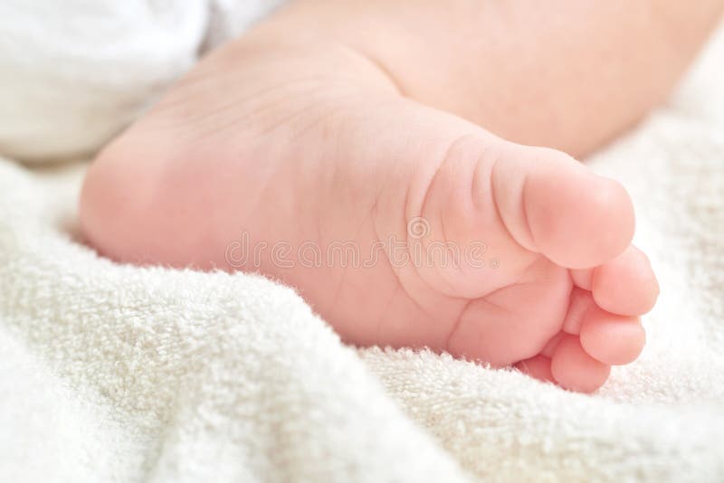 Newborn baby foot stock image. Image of child, months 88375803