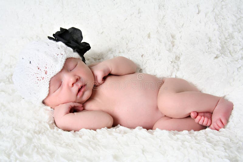 Newborn baby girl stock photos