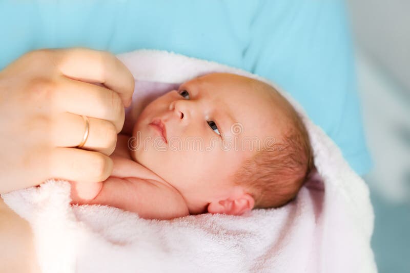 Newborn baby in the hands royalty free stock images Newborn baby in the hands royalty free stock images