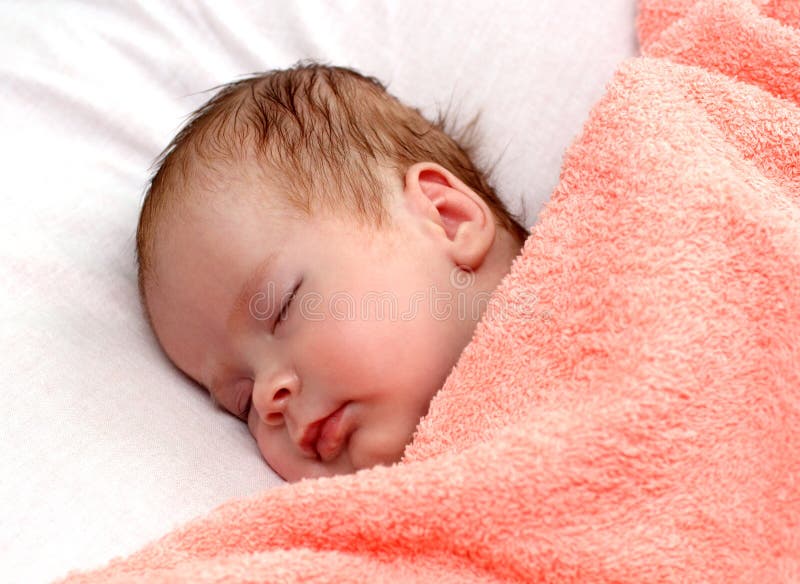Newborn baby sleeping stock photo. Image of head, babies 10893670