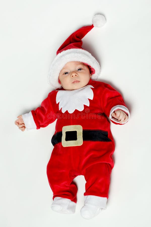 Baby Weraing Santa Claus Costume Photo - of isolated, lying: 27645366