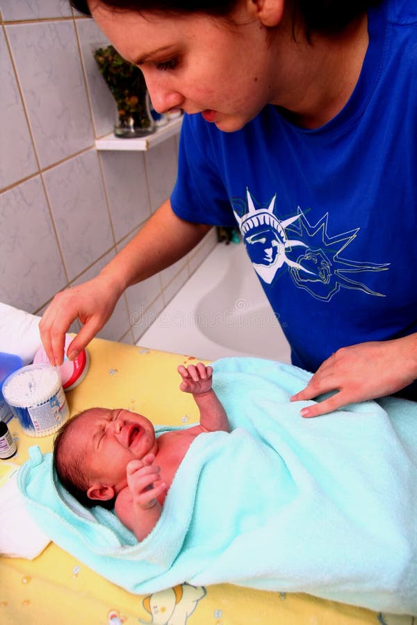 Newborn after bath