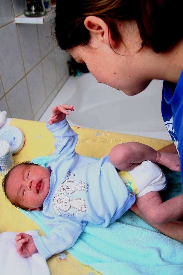 Newborn after bath