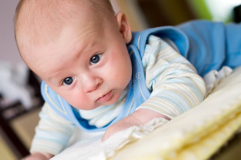 Newborn on blanket stock image. Image of girl, female 6313965