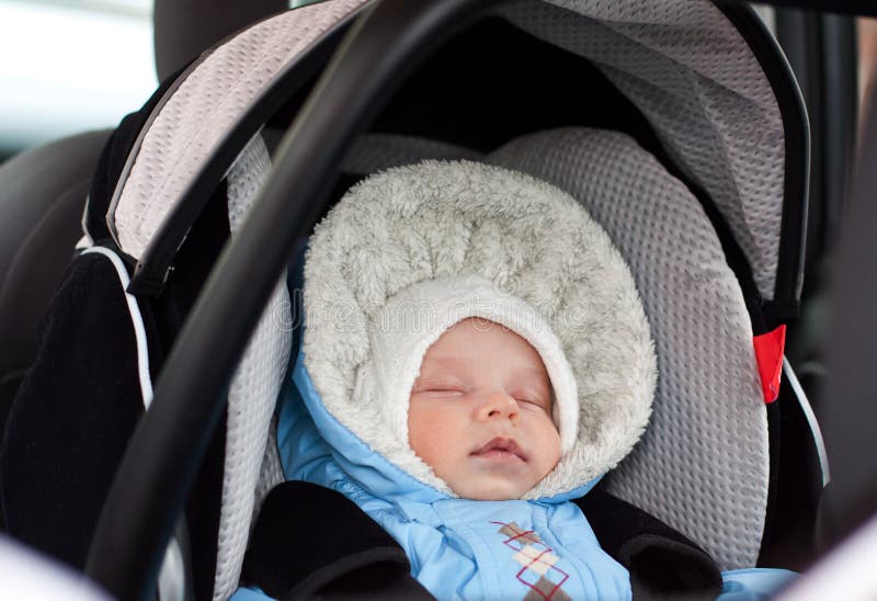Newborn Sleeping in the Car Seat Stock Photo Image of quiet, health