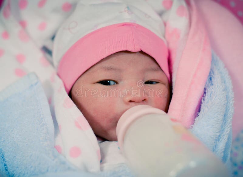 Newborn drinking milk stock photo. Image of body, caucasian 70116428