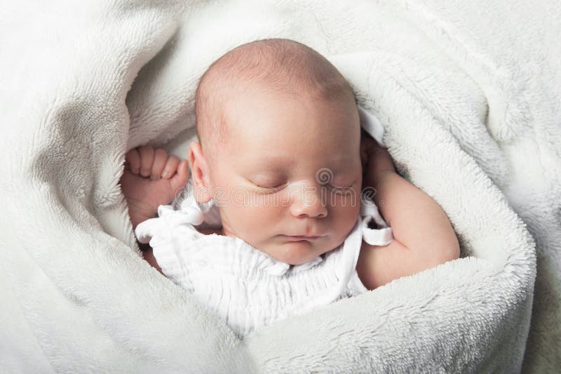 Newborn Sleeping Close Up. Baby Care Concept Stock Photo Image of