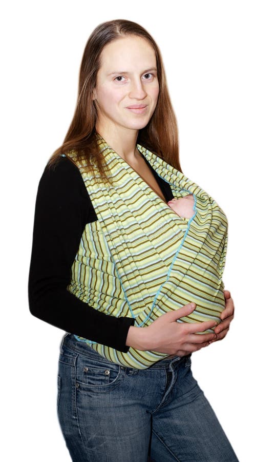 Newborn in the sling stock photo Image of blanket months 14196746