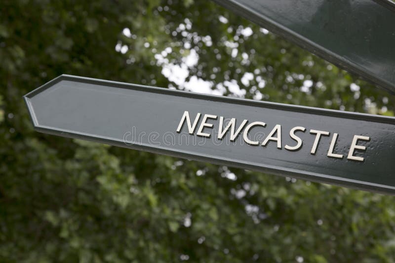 Newcastle Direction Sign stock photo. Image of newcastle 191562610