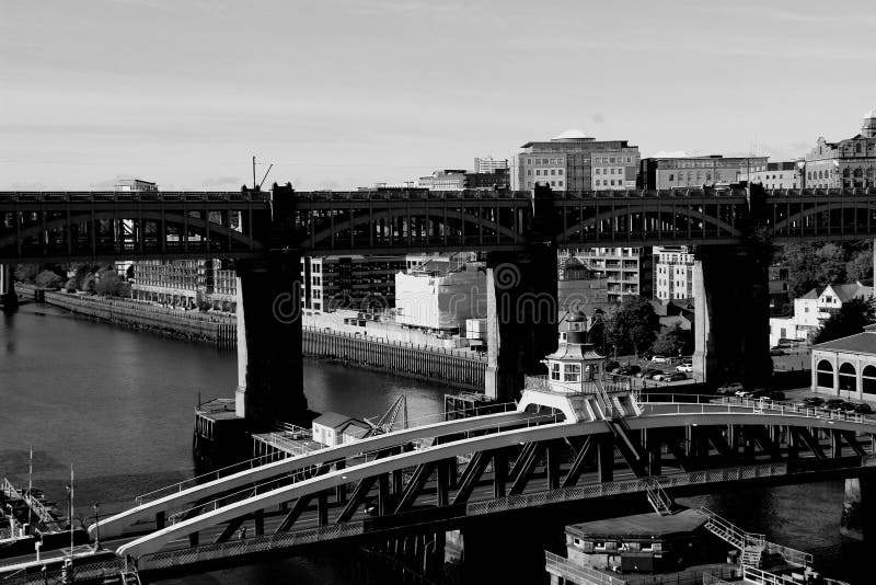 Newcastle mosty w Czarny I Biały zdjęcie royalty free Newcastle mosty w Czarny I Biały zdjęcie royalty free