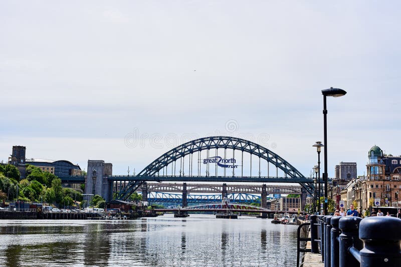 Newcastle upon Tyne, UK, 11 July 2022 - View of the Tyne Bridge, Newcastle, England.