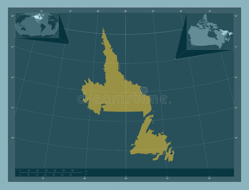 Newfoundland and Labrador, Canada. Solid. Capital vector illustration