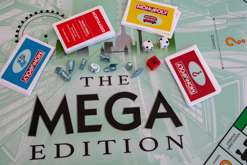 Newley released Mega Edition Monopoly. New twist on classic fast-dealing  property trading board game (Hasbro games). Financial, banking, buying  proper Stock Photo - Alamy