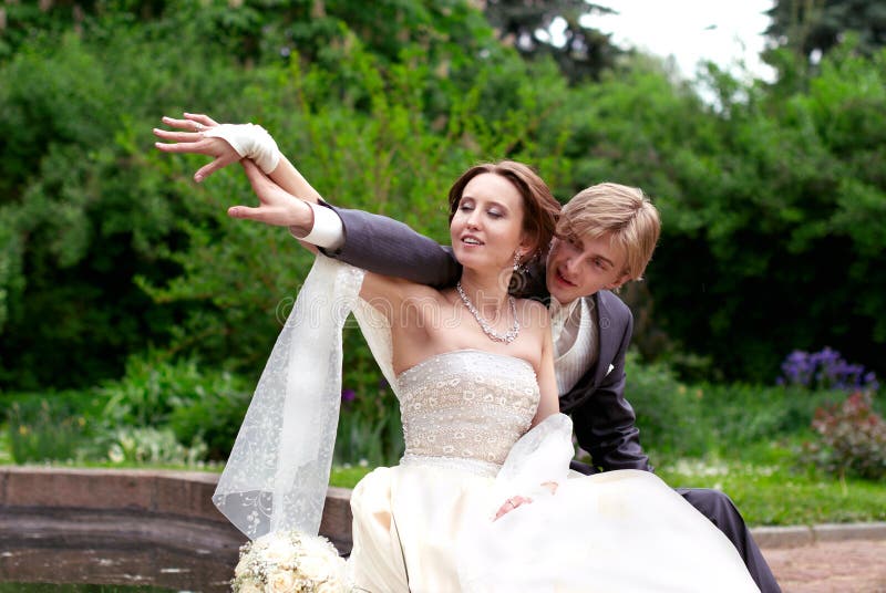 Newly married in the park