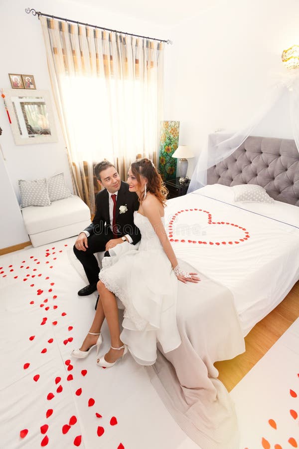 Newlyweds In Bedroom With Heart Stock Photo Image of Newlyweds In Bedroom With Heart Stock Photo Image of
